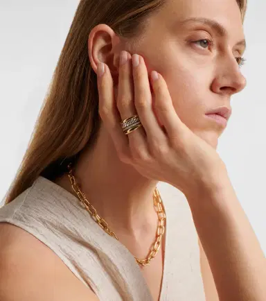 David Yurman DY Mercer 18kt gold and sterling silver ring with diamonds | Thumbnail 3