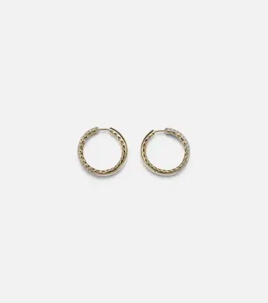 David Yurman DY Mercer 18kt gold hoop earrings with diamonds | Thumbnail 2