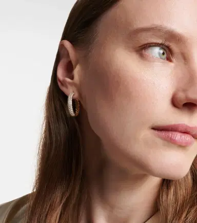 David Yurman DY Mercer 18kt gold hoop earrings with diamonds | Thumbnail 3