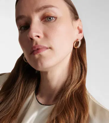 David Yurman DY Mercer 18kt gold hoop earrings with diamonds | Thumbnail 4