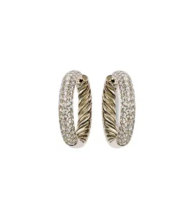 David Yurman DY Mercer 18kt gold hoop earrings with diamonds | Thumbnail 1