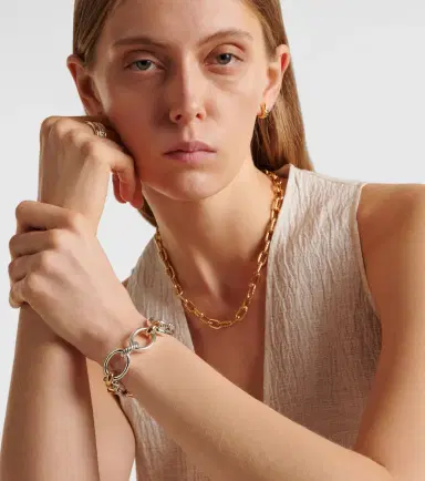 David Yurman DY Mercer 18kt gold and sterling silver chain bracelet with diamonds | Thumbnail 2 David Yurman DY Mercer 18kt gold and sterling silver chain bracelet with diamonds | Thumbnail 2