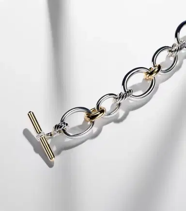 David Yurman DY Mercer 18kt gold and sterling silver chain bracelet with diamonds | Thumbnail 4 David Yurman DY Mercer 18kt gold and sterling silver chain bracelet with diamonds | Thumbnail 4