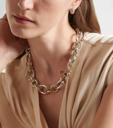 David Yurman DY Mercer sterling silver and 18kt gold chain necklace with diamonds | Thumbnail 4 David Yurman DY Mercer sterling silver and 18kt gold chain necklace with diamonds | Thumbnail 4