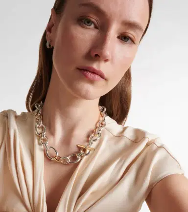 David Yurman DY Mercer sterling silver and 18kt gold chain necklace with diamonds | Thumbnail 5 David Yurman DY Mercer sterling silver and 18kt gold chain necklace with diamonds | Thumbnail 5