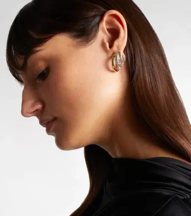 David Yurman DY Mercer 18kt gold and sterling silver hoop earrings with diamonds | Thumbnail 4 David Yurman DY Mercer 18kt gold and sterling silver hoop earrings with diamonds | Thumbnail 4
