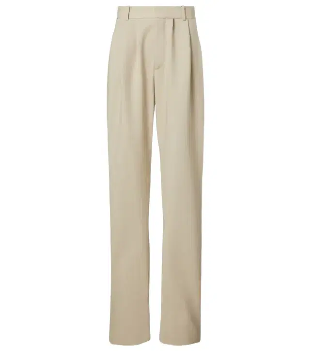 Pleated wool wide-leg pants