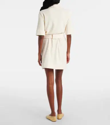 ADRIANA DEGREAS Belted cotton-blend terry minidress | Thumbnail 5
