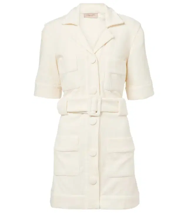 Adriana Degreas Belted cotton-blend terry minidress