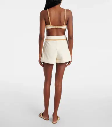 ADRIANA DEGREAS Cotton-blend terry crop top | Thumbnail 4