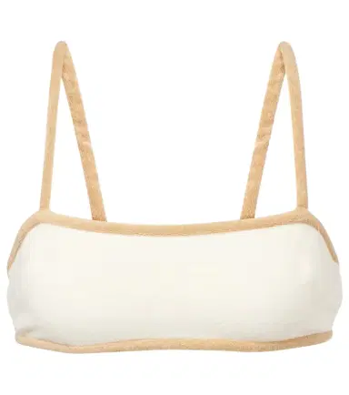 ADRIANA DEGREAS Cotton-blend terry crop top | Thumbnail 1
