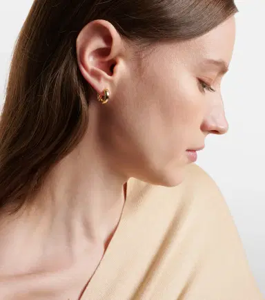David Yurman DY Mercer Micro 18kt gold hoop earrings | Thumbnail 2