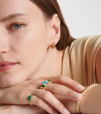 David Yurman DY Mercer Micro 18kt gold hoop earrings | Thumbnail 3