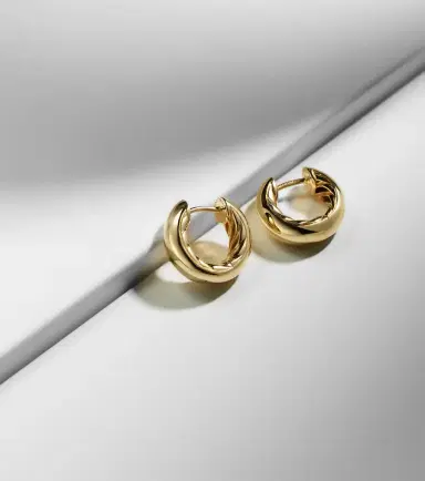 David Yurman DY Mercer Micro 18kt gold hoop earrings | Thumbnail 5