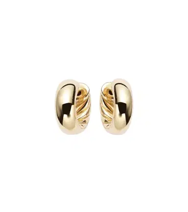 David Yurman DY Mercer Micro 18kt gold hoop earrings | Thumbnail 1