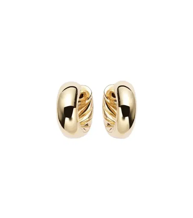 David Yurman DY Mercer Micro 18kt gold hoop earrings