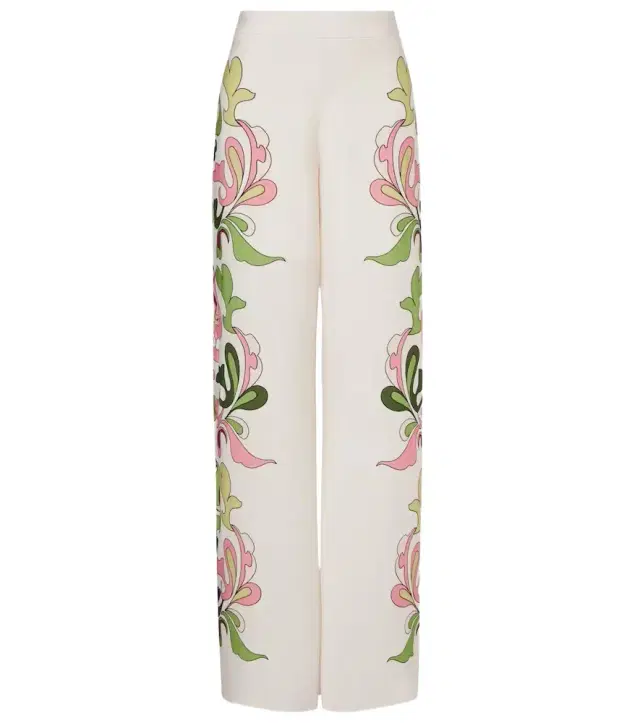 ADRIANA DEGREAS Inamorata printed high-rise wide-leg pants