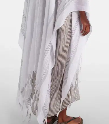 Brunello Cucinelli Fringed linen poncho | Thumbnail 5