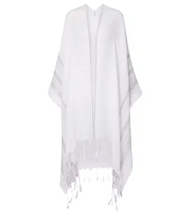 Brunello Cucinelli Fringed linen poncho | Thumbnail 1