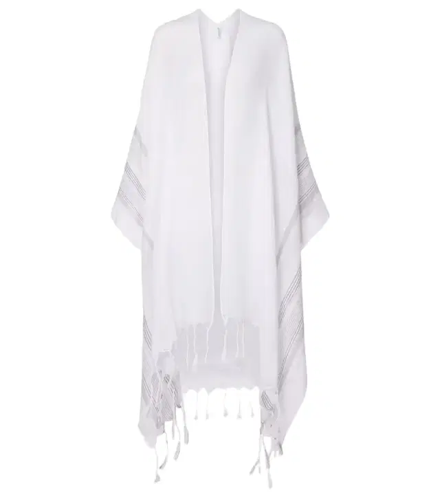 Brunello Cucinelli Fringed linen poncho