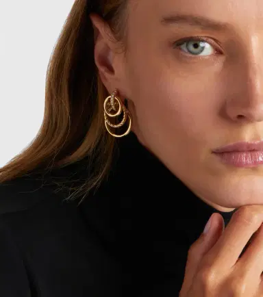 David Yurman DY Mercer Triple 18kt gold earrings with diamonds | Thumbnail 2 David Yurman DY Mercer Triple 18kt gold earrings with diamonds | Thumbnail 2