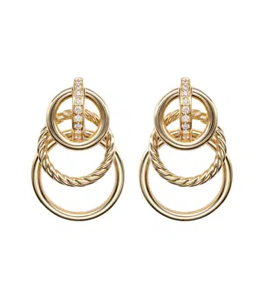 David Yurman DY Mercer Triple 18kt gold earrings with diamonds | Thumbnail 1 David Yurman DY Mercer Triple 18kt gold earrings with diamonds | Thumbnail 1