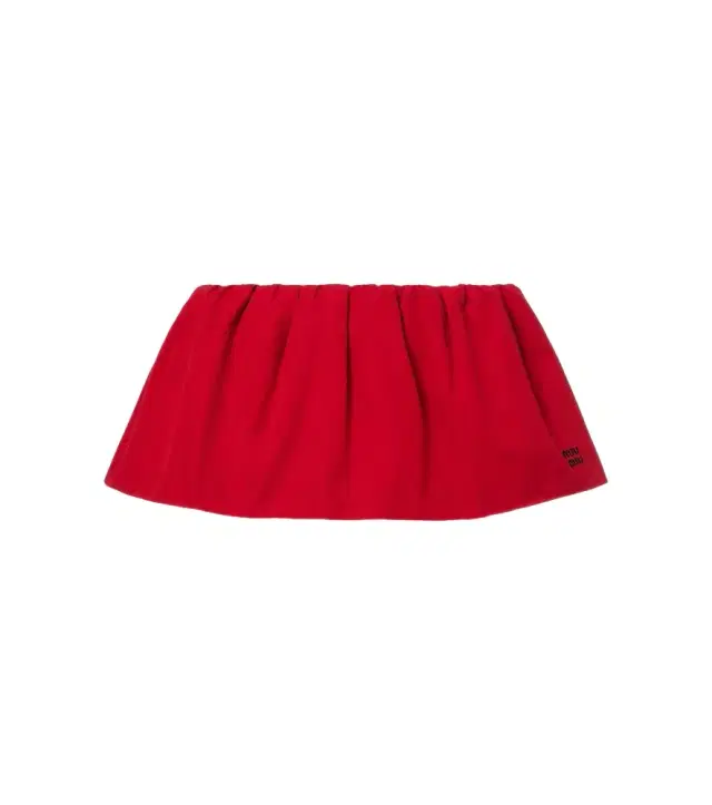Gathered cotton poplin miniskirt