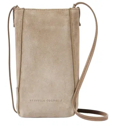 Brunello Cucinelli Mini suede crossbody bag | Thumbnail 1 Brunello Cucinelli Mini suede crossbody bag | Thumbnail 1