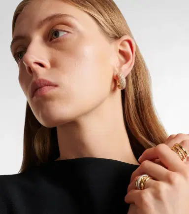 David Yurman Sculpted Cable 18kt gold hoop earrings with diamonds | Thumbnail 4 David Yurman Sculpted Cable 18kt gold hoop earrings with diamonds | Thumbnail 4
