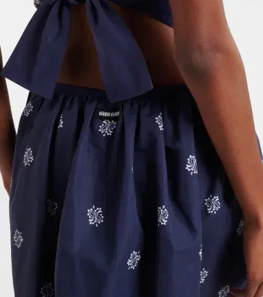 Miu Miu Bandana cotton and linen miniskirt | Thumbnail 3