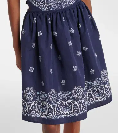 Miu Miu Bandana cotton and linen miniskirt | Thumbnail 6