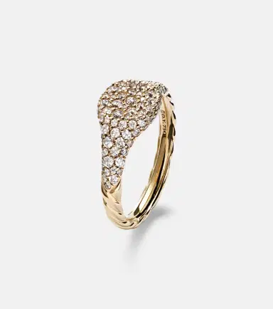 David Yurman Petite Pavé 18kt gold pinky ring with diamonds | Thumbnail 2