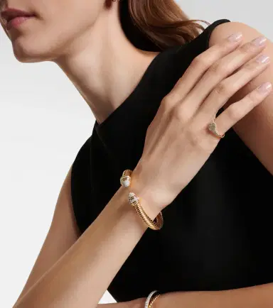 David Yurman Petite Pavé 18kt gold pinky ring with diamonds | Thumbnail 4