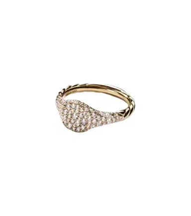 David Yurman Petite Pavé 18kt gold pinky ring with diamonds | Thumbnail 1
