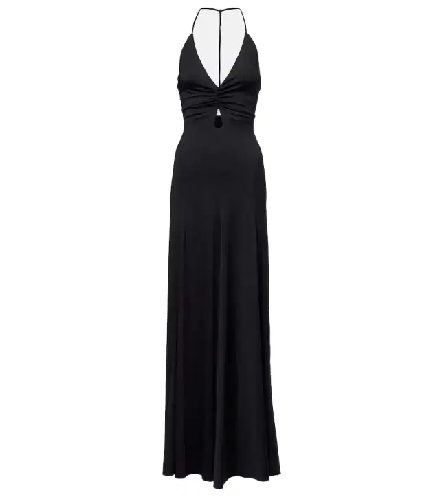 Victoria Beckham Gathered jersey open-back gown