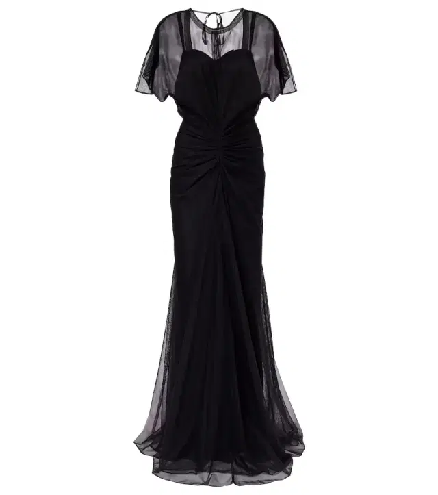 Victoria Beckham Bella gathered open back organza gown