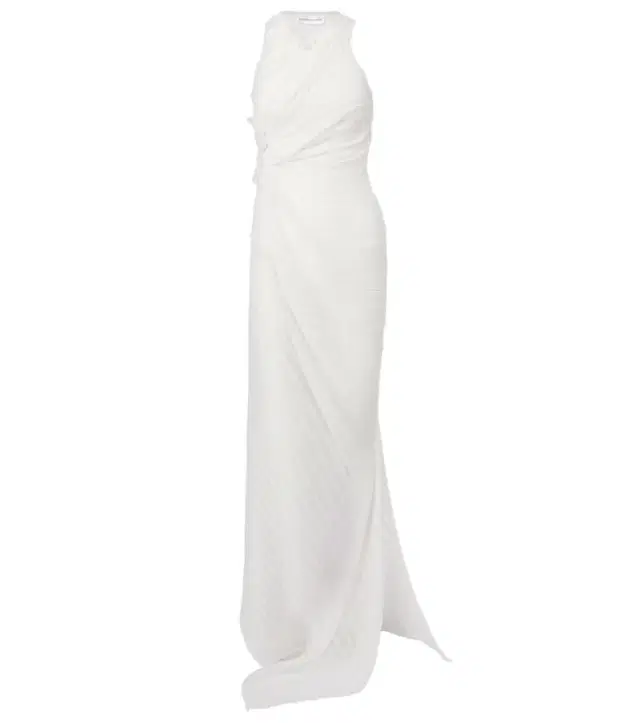 Victoria Beckham Gathered cotton-blend maxi dress