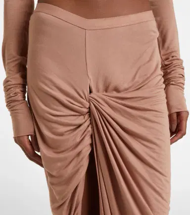 Rick Owens Asymmetric gathered jersey maxi skirt | Thumbnail 2
