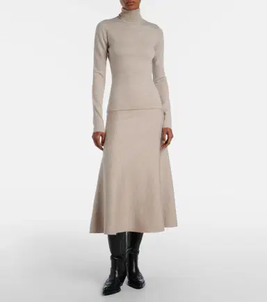 Gabriela Hearst Freddie wool, cashmere, and silk midi skirt | Thumbnail 2