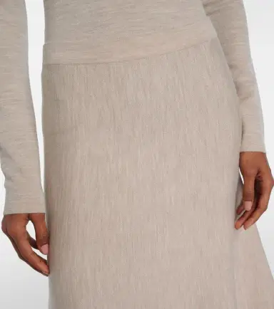 Gabriela Hearst Freddie wool, cashmere, and silk midi skirt | Thumbnail 3