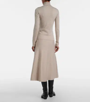 Gabriela Hearst Freddie wool, cashmere, and silk midi skirt | Thumbnail 4