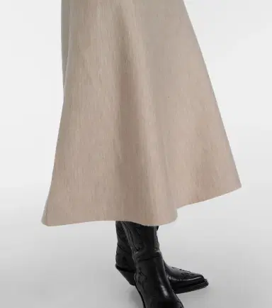 Gabriela Hearst Freddie wool, cashmere, and silk midi skirt | Thumbnail 5