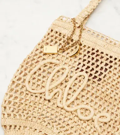 Chloé Chloé Summer Banana Small raffia tote bag | Thumbnail 3