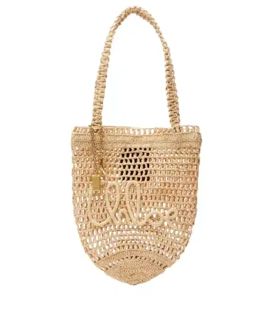 Chloé Chloé Summer Banana Small raffia tote bag | Thumbnail 1