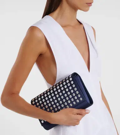 Christian Louboutin Paloma Small satin crêpe clutch | Thumbnail 3