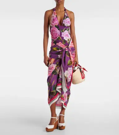 Dolce & Gabbana Floral cotton beach cover-up | Thumbnail 2