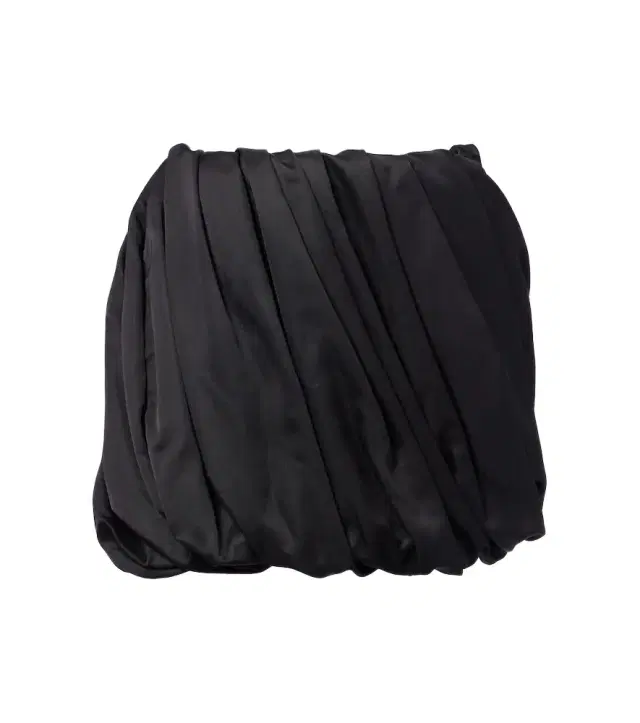 Pleated satin miniskirt