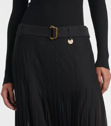Burberry Pleated cotton-blend maxi skirt | Thumbnail 5