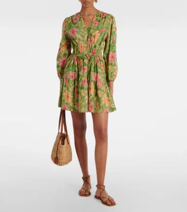 Velvet Floral cotton minidress | Thumbnail 4