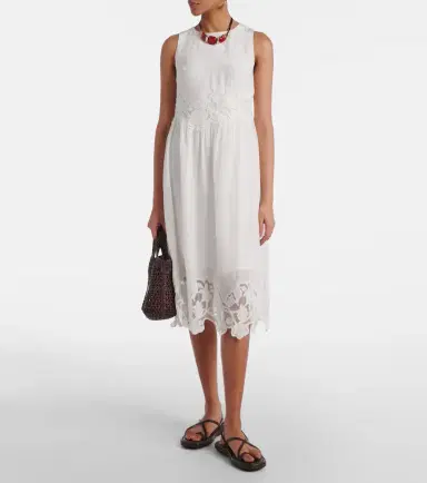 Velvet Bianca lace-trimmed midi dress | Thumbnail 2